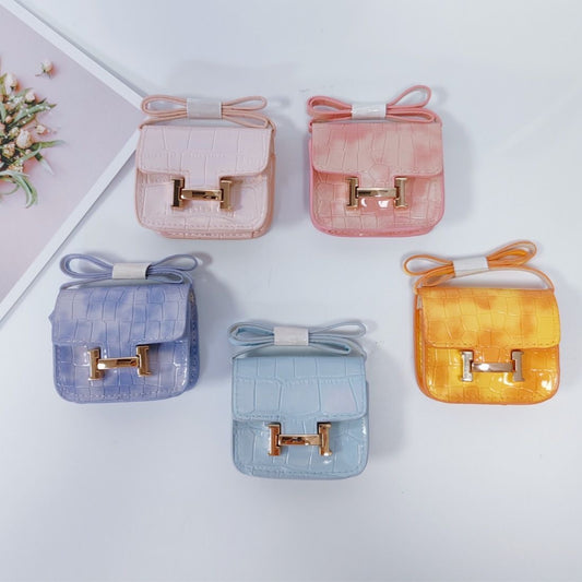 Mini Headphone Case with Crocodile Texture
