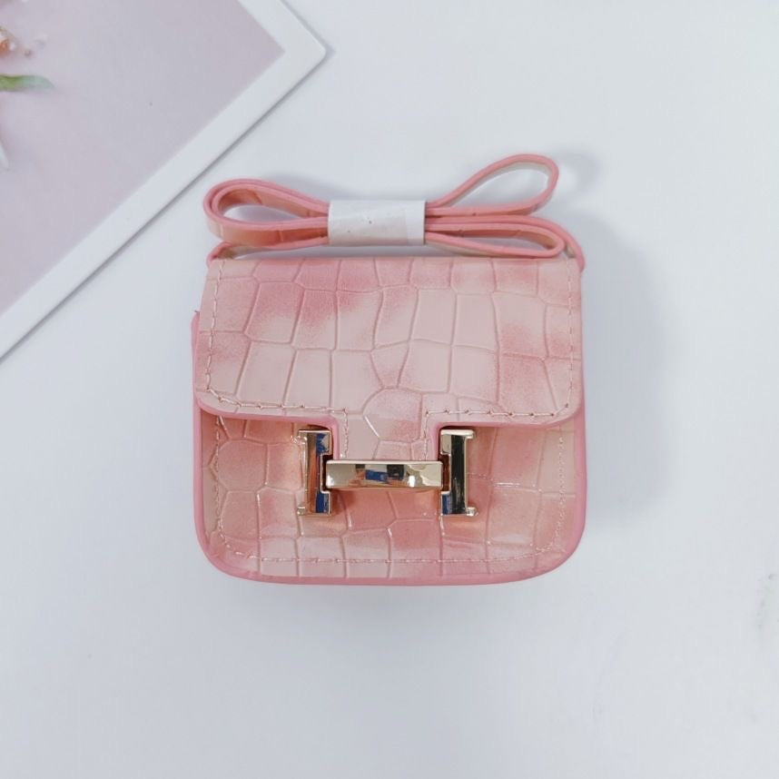 Mini Headphone Case with Crocodile Texture