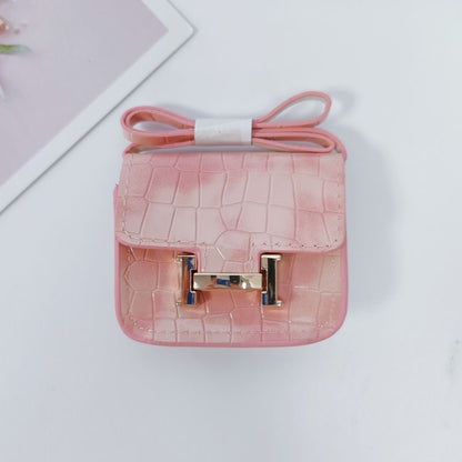 Mini Headphone Case with Crocodile Texture