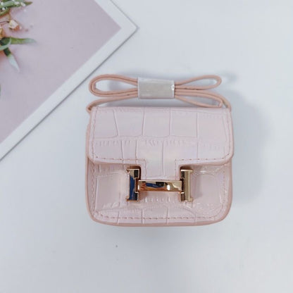 Mini Headphone Case with Crocodile Texture