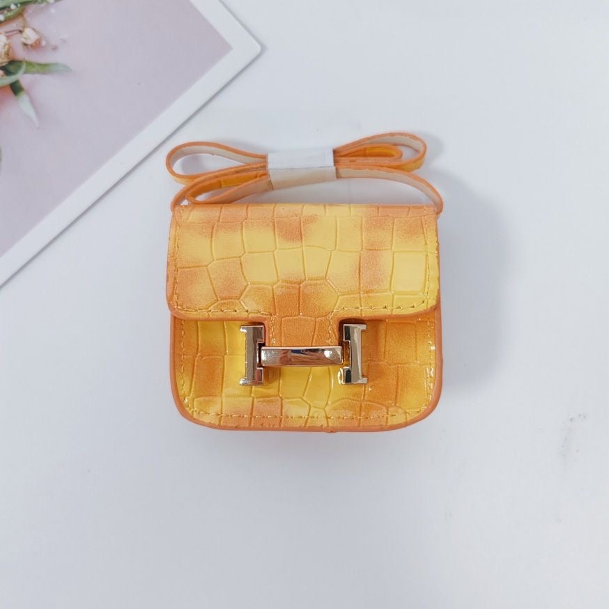 Mini Headphone Case with Crocodile Texture
