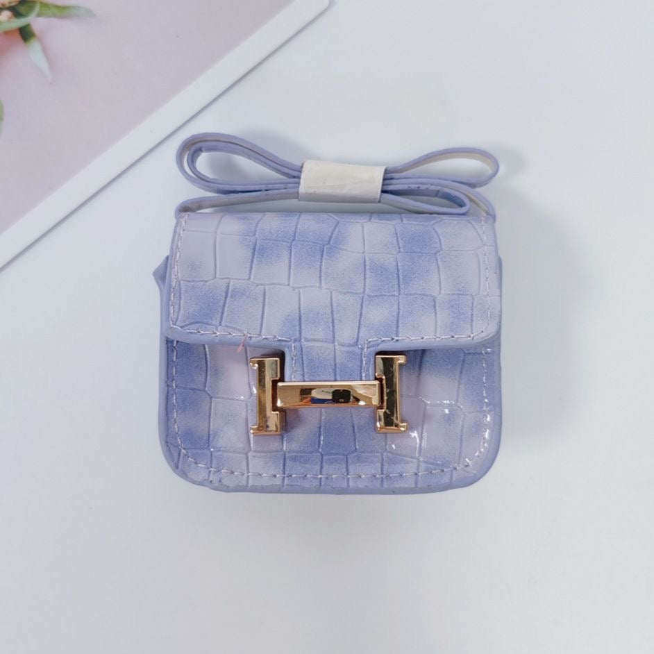 Mini Headphone Case with Crocodile Texture