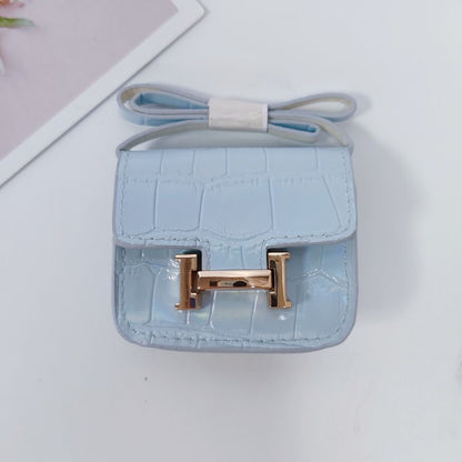 Mini Headphone Case with Crocodile Texture